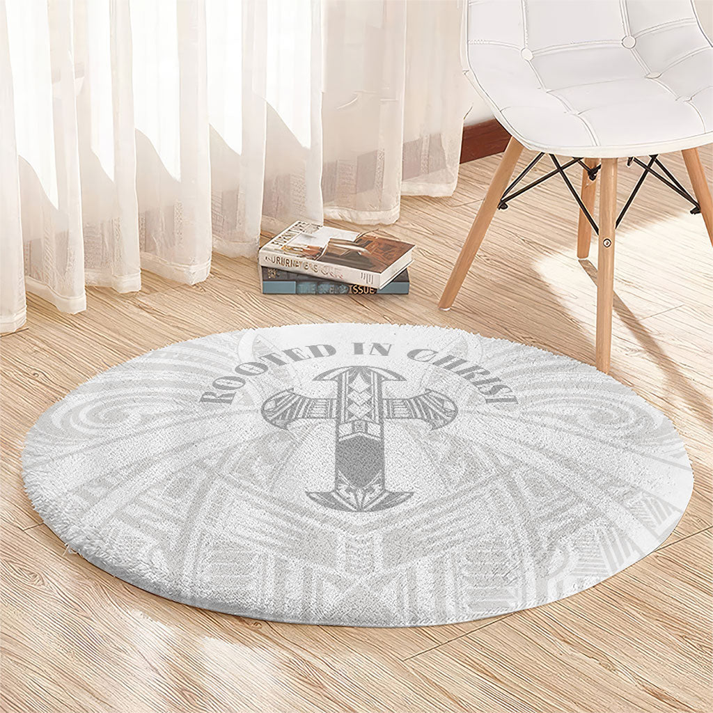 Samoa Christian Round Carpet Rooted In Christ Polynesian Cross
