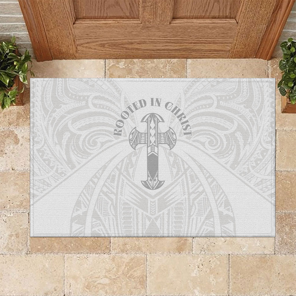 Samoa Christian Rubber Doormat Rooted In Christ Polynesian Cross