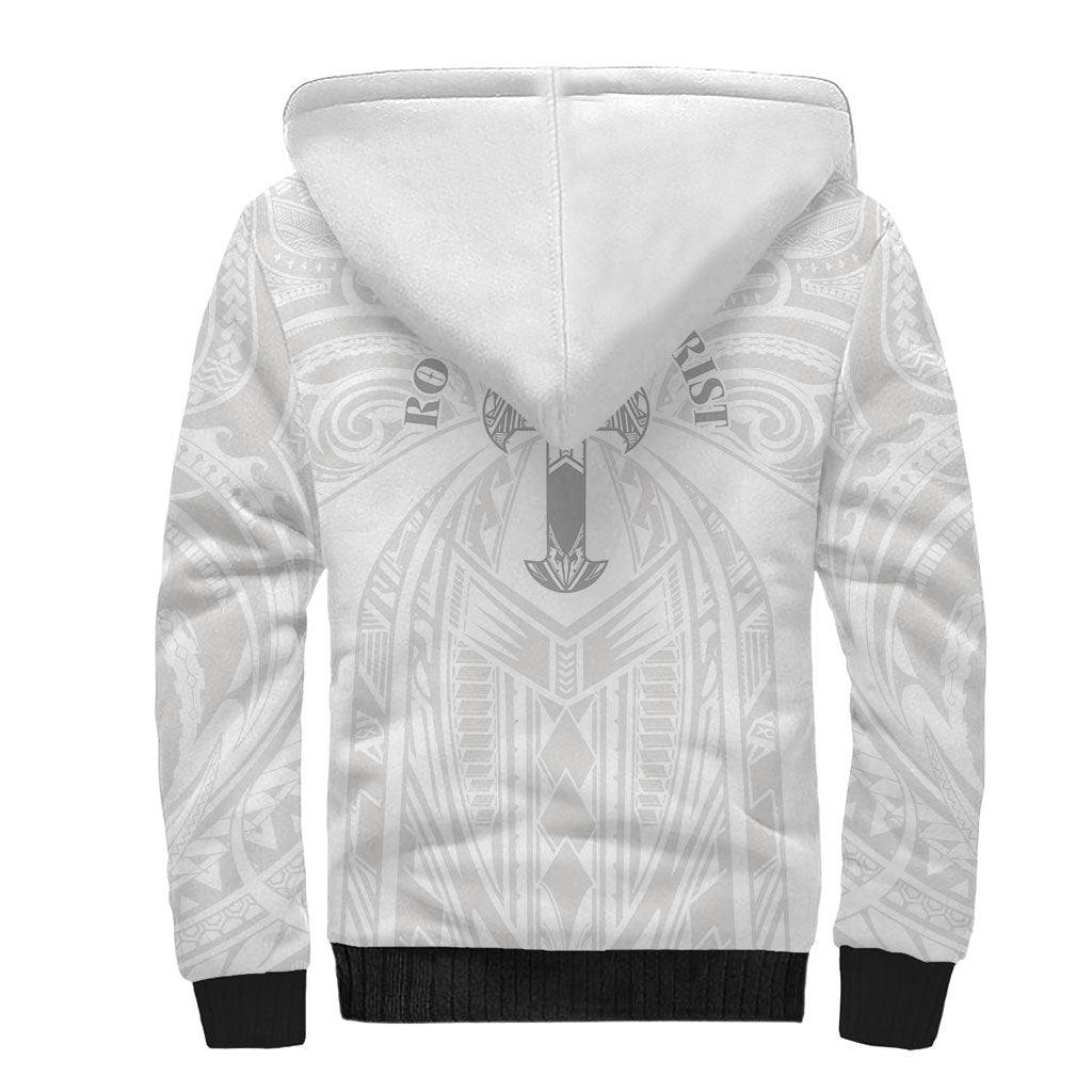 Samoa Christian Sherpa Hoodie Rooted In Christ Polynesian Cross