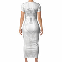 Samoa Christian Short Sleeve Bodycon Dress Rooted In Christ Polynesian Cross