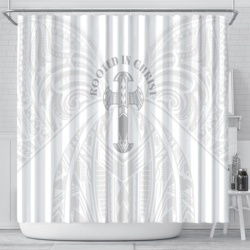 Samoa Christian Shower Curtain Rooted In Christ Polynesian Cross