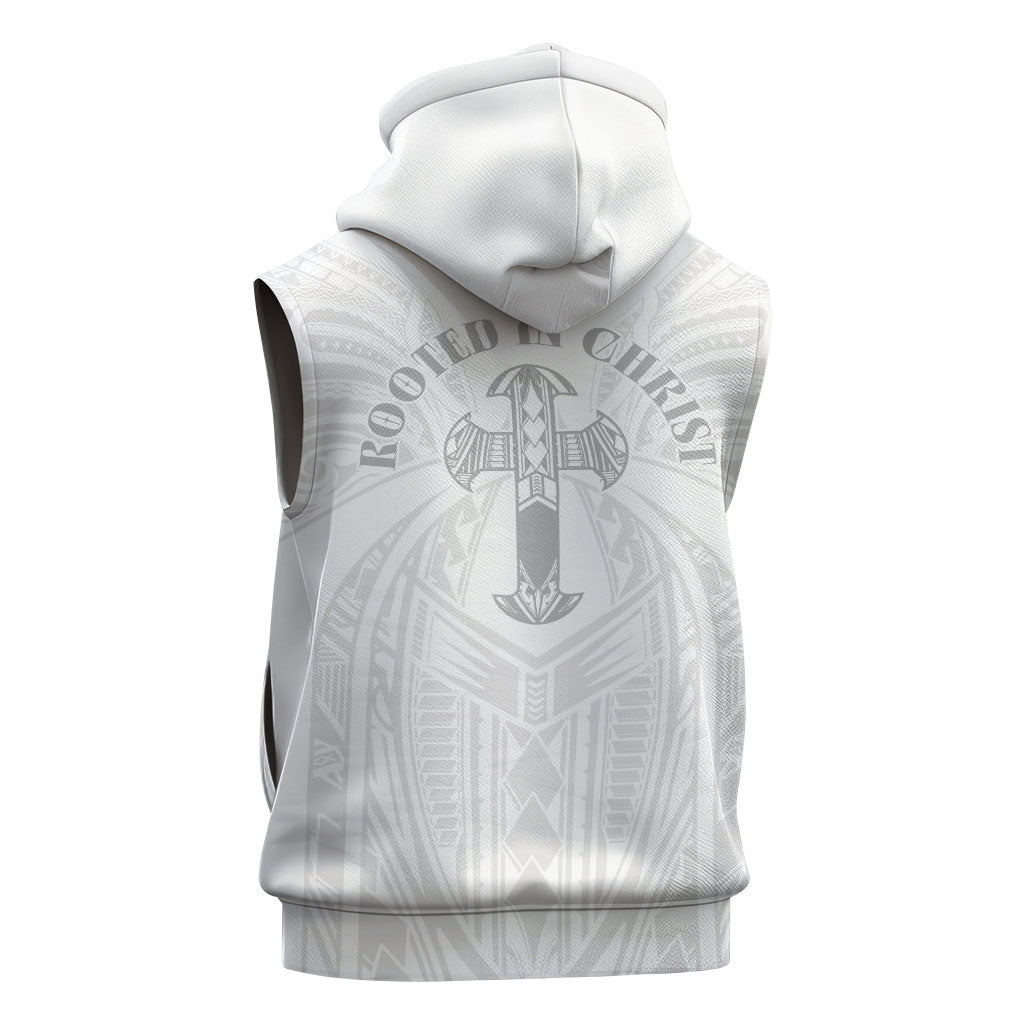 Samoa Christian Sleeveless Zip Hoodie Rooted In Christ Polynesian Cross