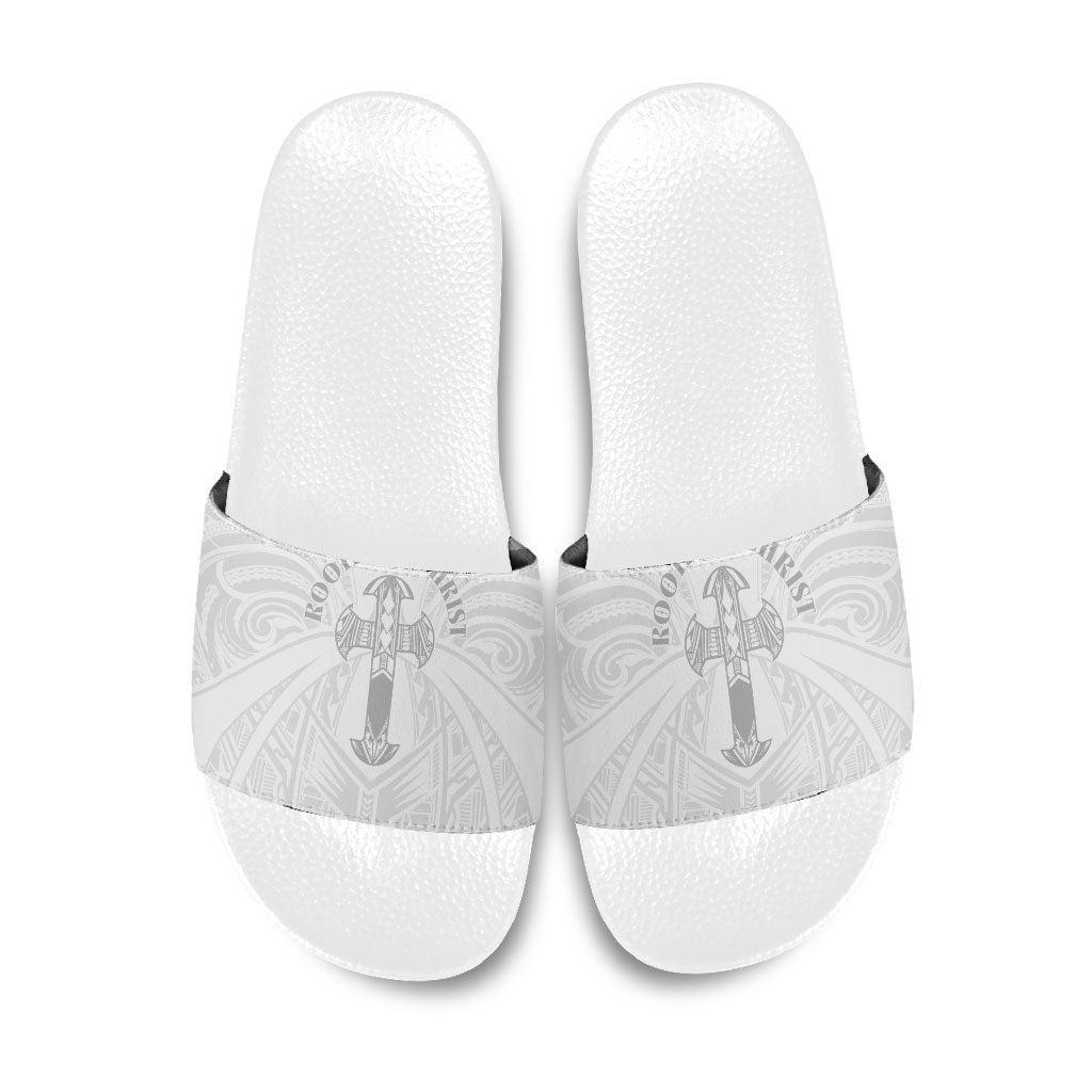 Samoa Christian Slide Sandals Rooted In Christ Polynesian Cross