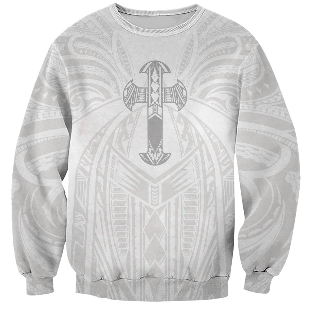 Samoa Christian Sweatshirt Rooted In Christ Polynesian Cross