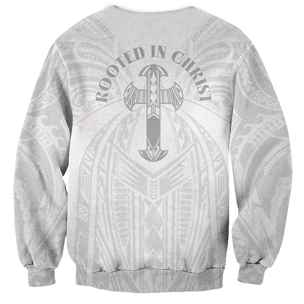 Samoa Christian Sweatshirt Rooted In Christ Polynesian Cross