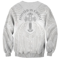 Samoa Christian Sweatshirt Rooted In Christ Polynesian Cross