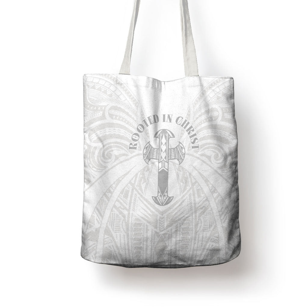 Samoa Christian Tote Bag Rooted In Christ Polynesian Cross