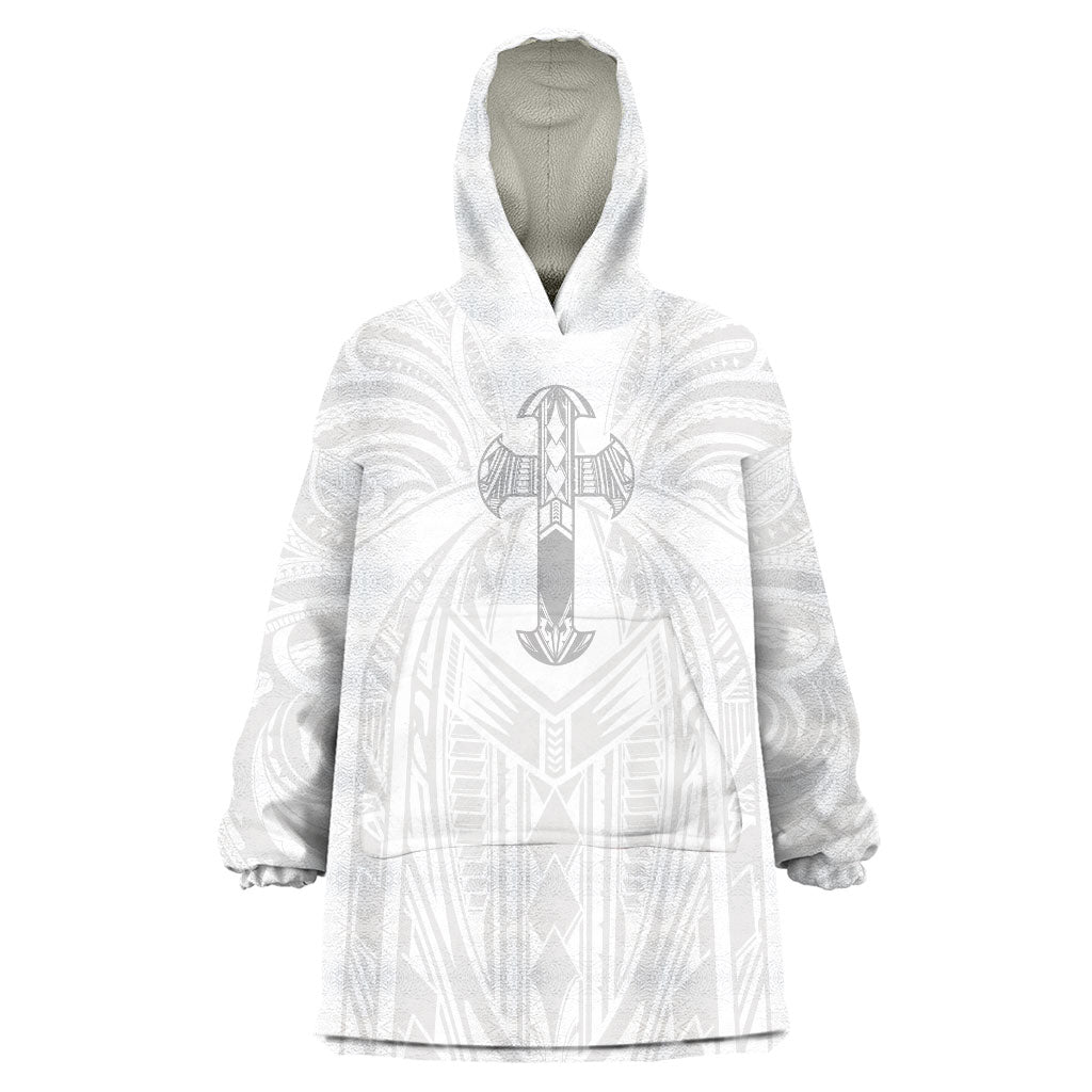 Samoa Christian Wearable Blanket Hoodie Rooted In Christ Polynesian Cross
