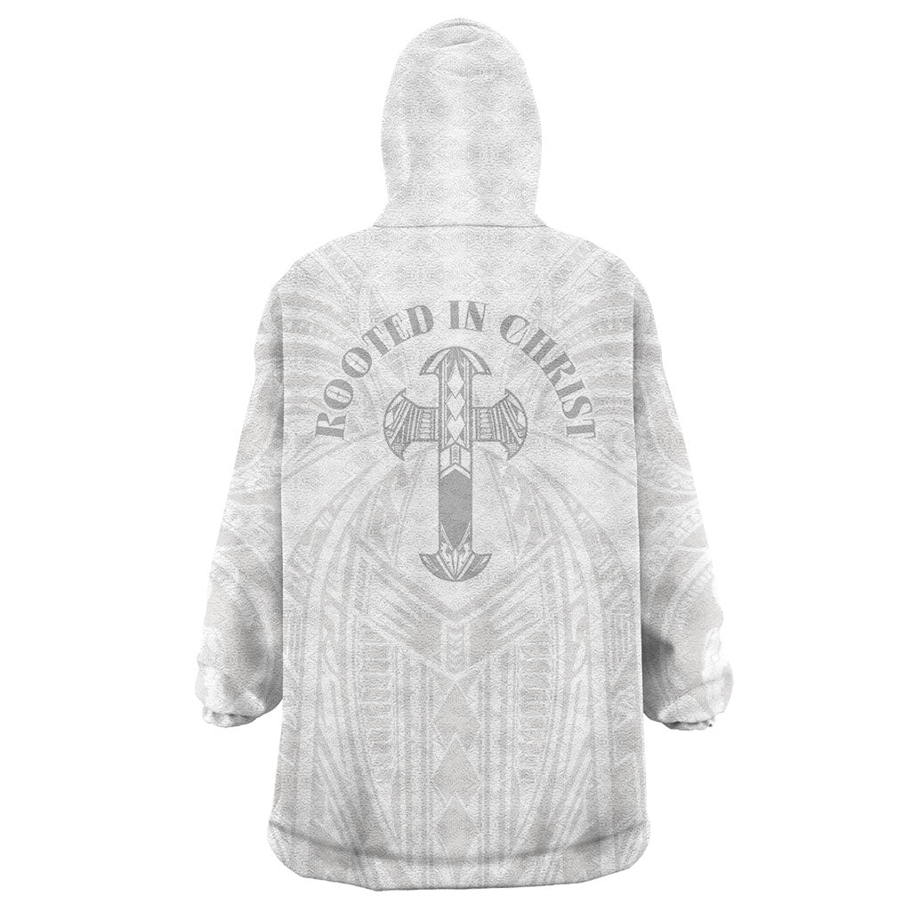 Samoa Christian Wearable Blanket Hoodie Rooted In Christ Polynesian Cross