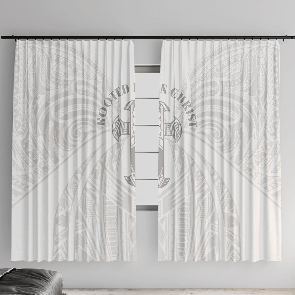 Samoa Christian Window Curtain Rooted In Christ Polynesian Cross