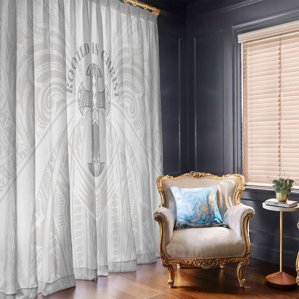 Samoa Christian Window Curtain Rooted In Christ Polynesian Cross