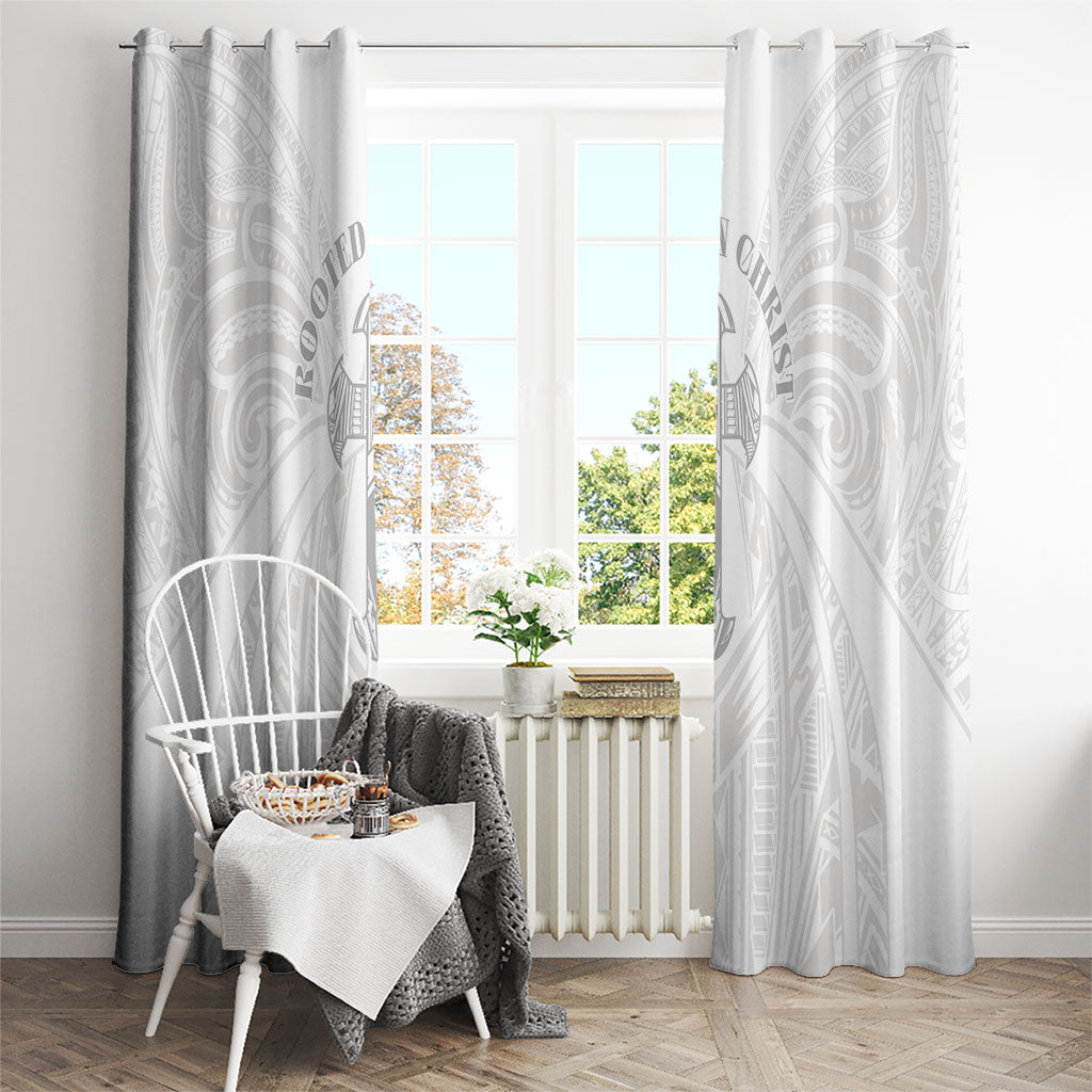 Samoa Christian Window Curtain Rooted In Christ Polynesian Cross