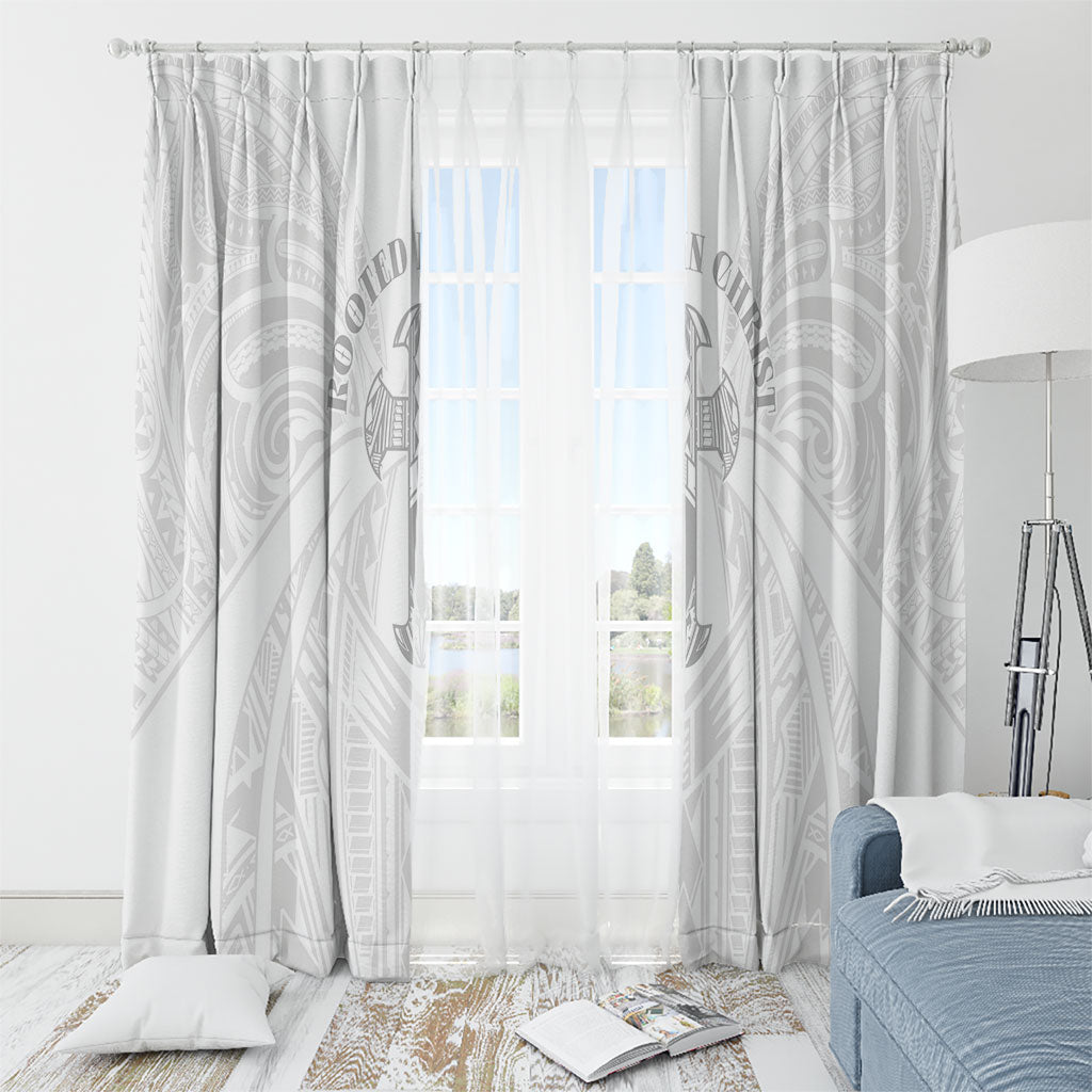 Samoa Christian Window Curtain Rooted In Christ Polynesian Cross