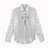 Samoa Christian Women Casual Shirt Rooted In Christ Polynesian Cross