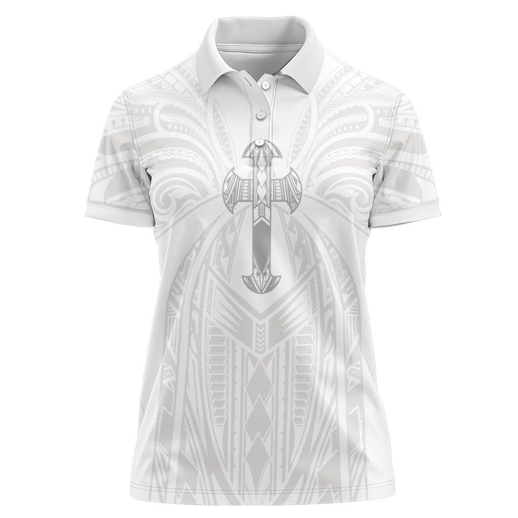 Samoa Christian Women Polo Shirt Rooted In Christ Polynesian Cross