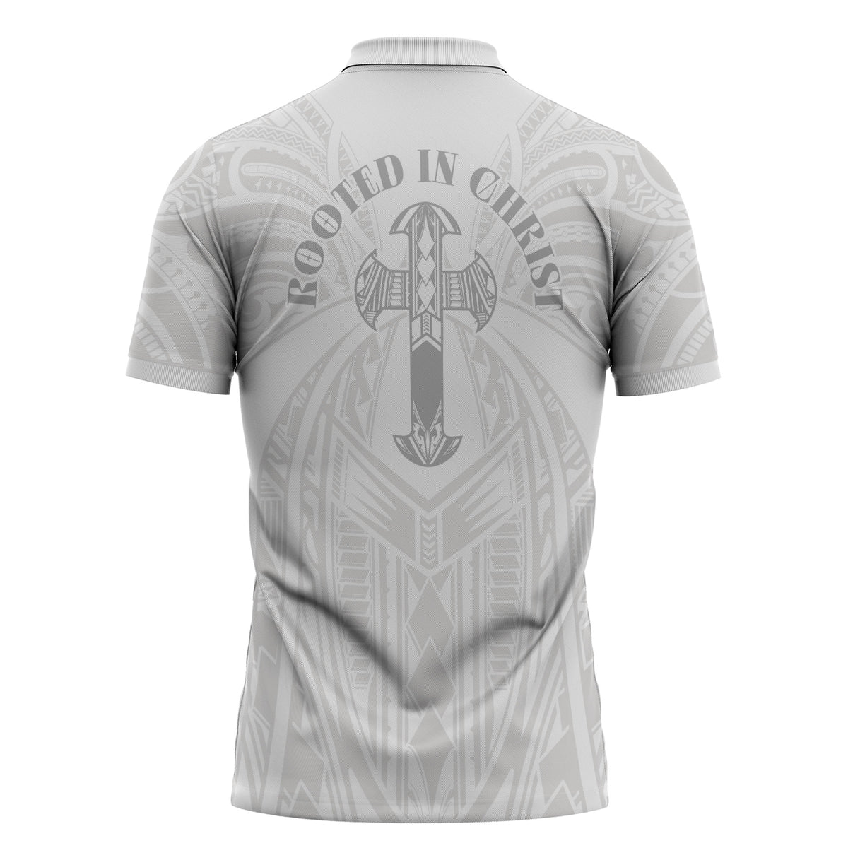 Samoa Christian Zipper Polo Shirt Rooted In Christ Polynesian Cross