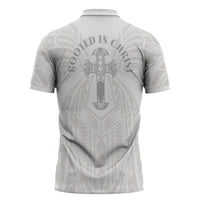 Samoa Christian Zipper Polo Shirt Rooted In Christ Polynesian Cross