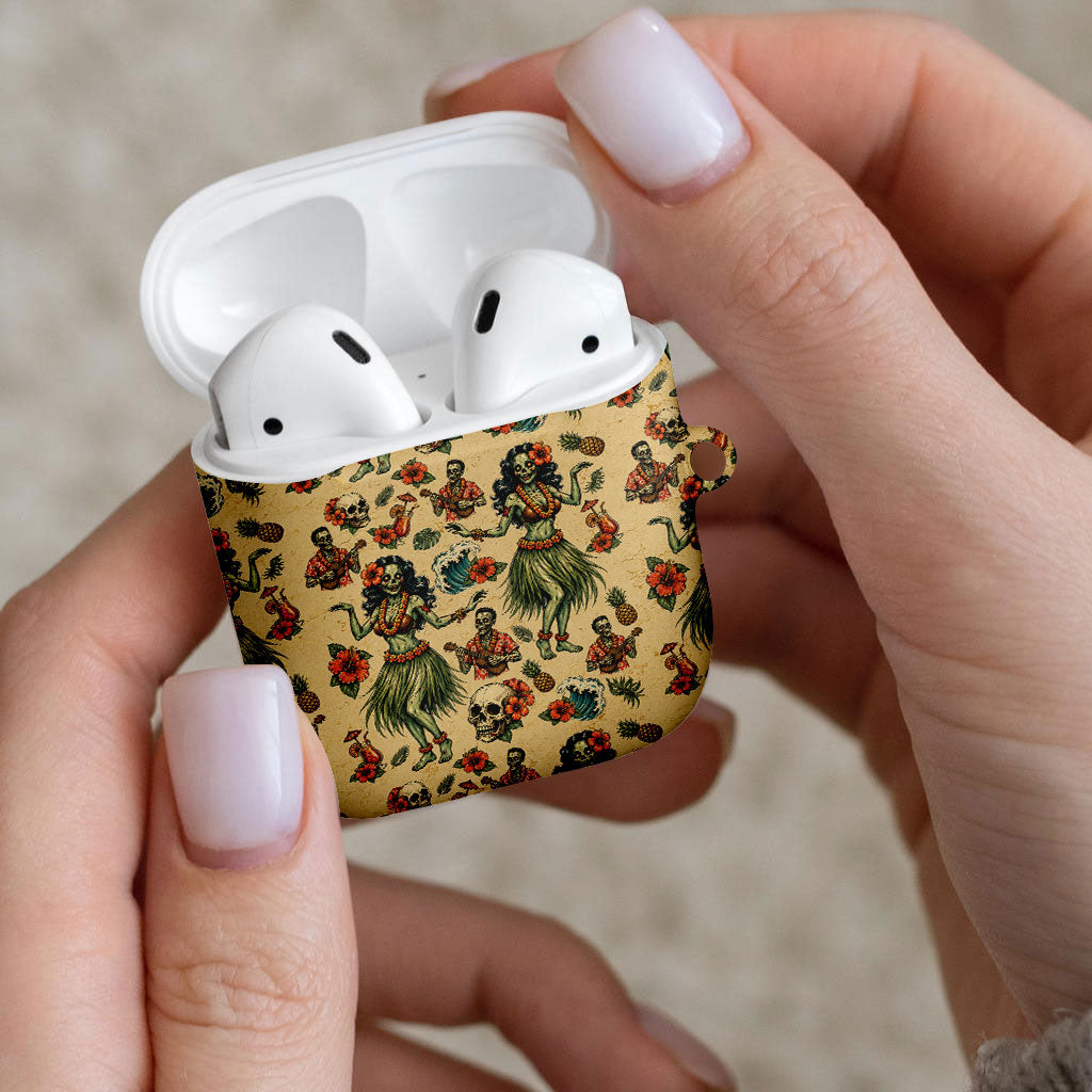 Hawaii Halloween AirPods Case Spooky Tropical Hula Zombie