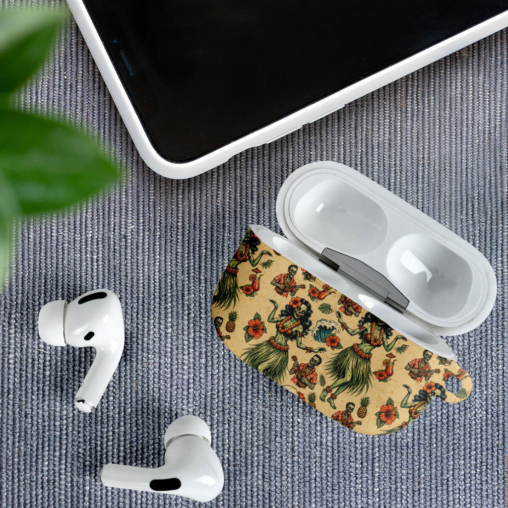 Hawaii Halloween AirPods Case Spooky Tropical Hula Zombie