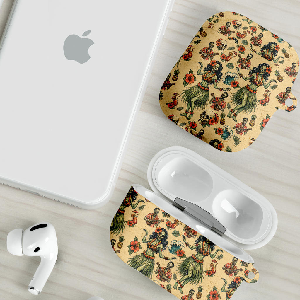 Hawaii Halloween AirPods Case Spooky Tropical Hula Zombie