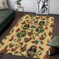 Hawaii Halloween Area Rug Spooky Tropical Hula Zombie