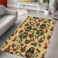 Hawaii Halloween Area Rug Spooky Tropical Hula Zombie