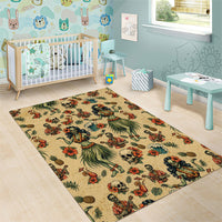 Hawaii Halloween Area Rug Spooky Tropical Hula Zombie
