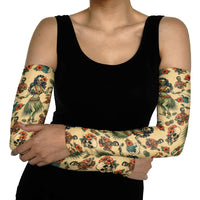 Hawaii Halloween Arm Sleeves Spooky Tropical Hula Zombie
