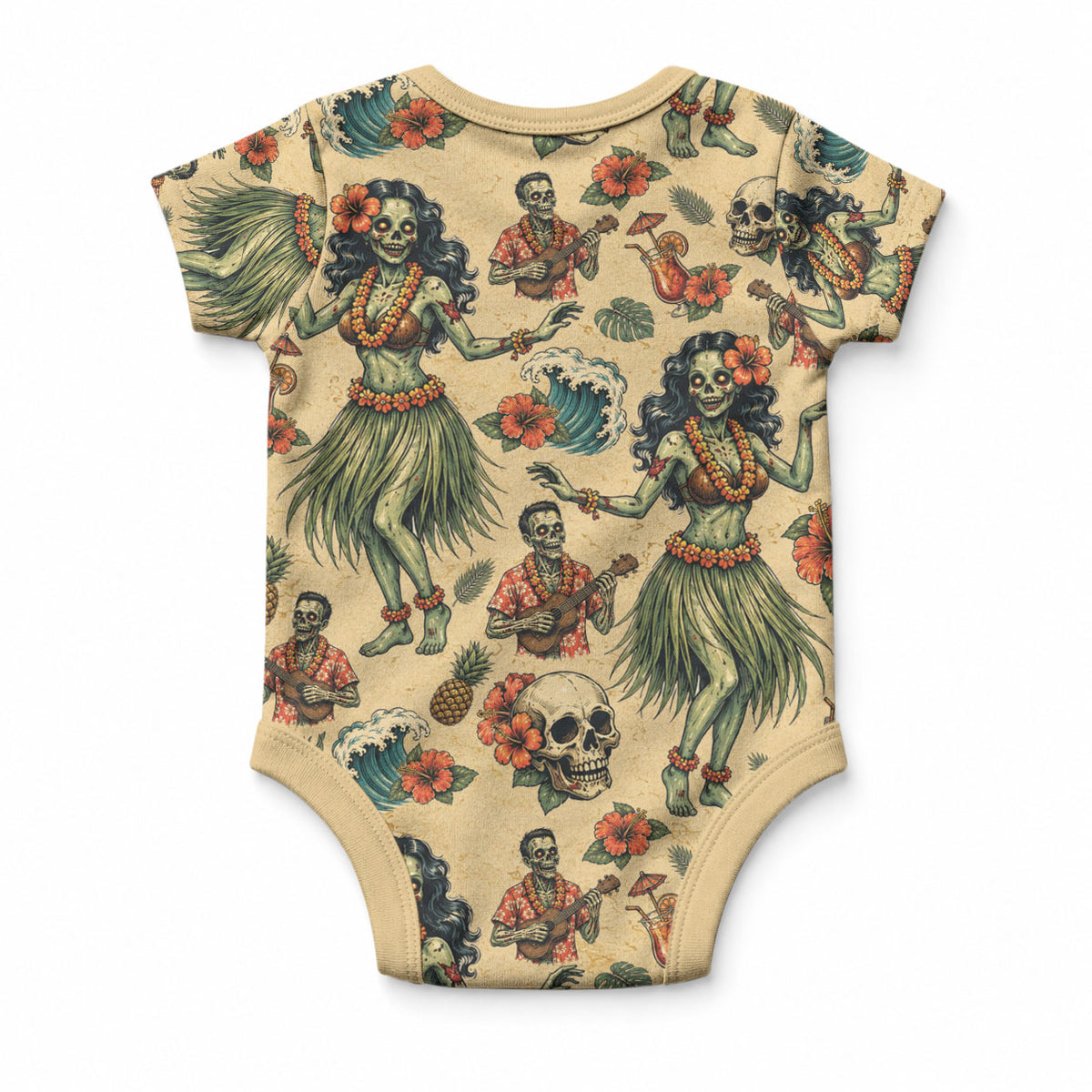 Hawaii Halloween Baby Onesie Spooky Tropical Hula Zombie