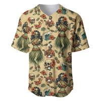 Hawaii Halloween Baseball Jersey Spooky Tropical Hula Zombie