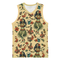 Hawaii Halloween Basketball Jersey Spooky Tropical Hula Zombie
