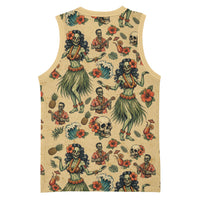 Hawaii Halloween Basketball Jersey Spooky Tropical Hula Zombie