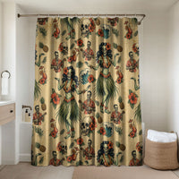 Hawaii Halloween Bathroom Set Spooky Tropical Hula Zombie