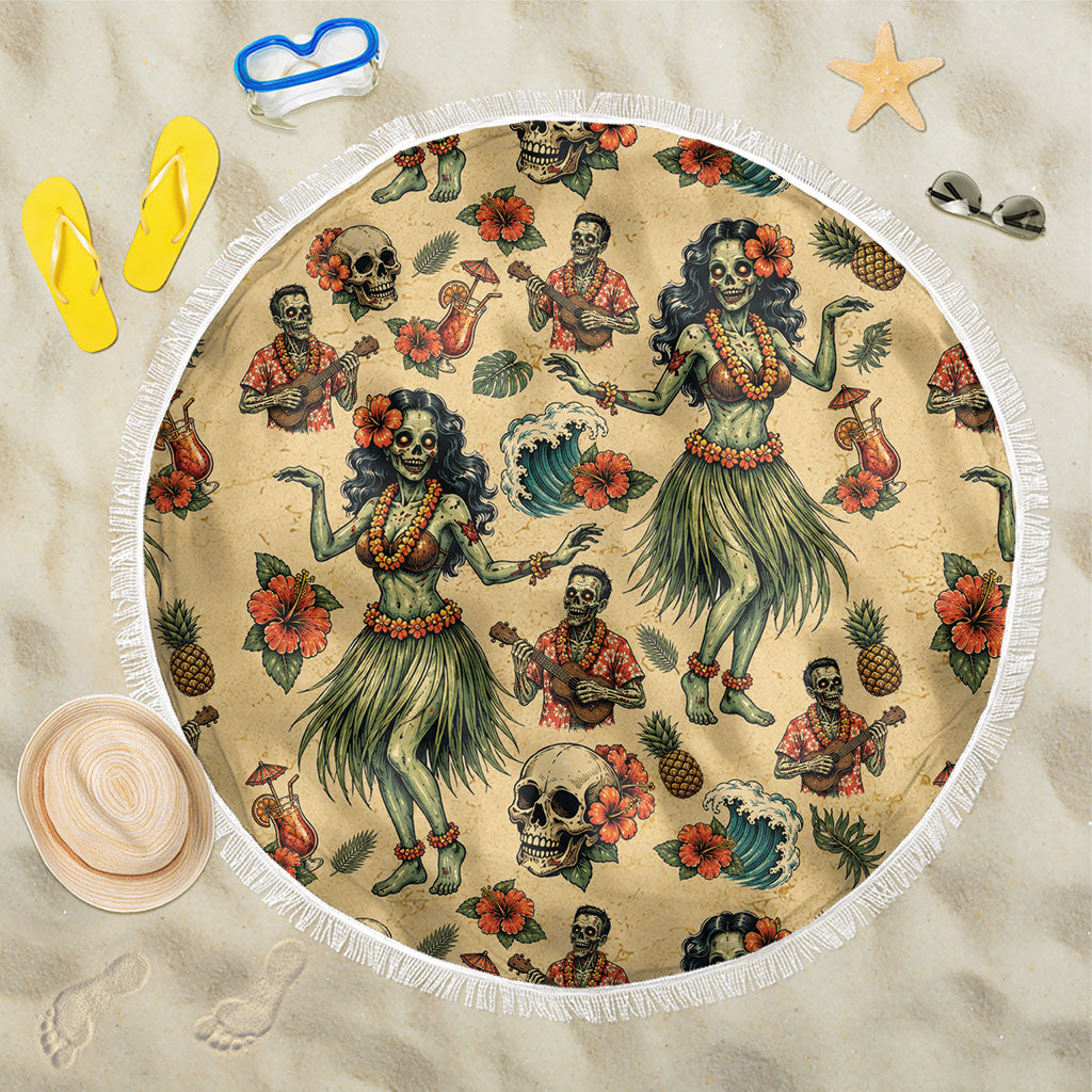Hawaii Halloween Beach Blanket Spooky Tropical Hula Zombie