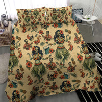 Hawaii Halloween Bedding Set Spooky Tropical Hula Zombie