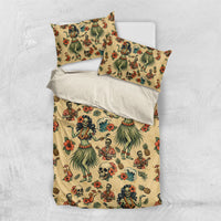 Hawaii Halloween Bedding Set Spooky Tropical Hula Zombie