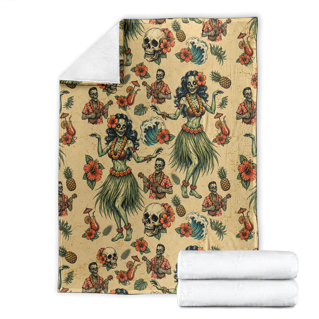 Hawaii Halloween Blanket Spooky Tropical Hula Zombie