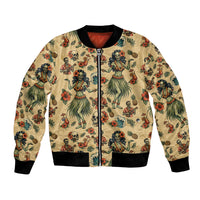 Hawaii Halloween Bomber Jacket Spooky Tropical Hula Zombie