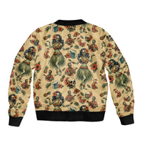 Hawaii Halloween Bomber Jacket Spooky Tropical Hula Zombie