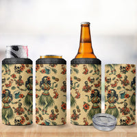 Hawaii Halloween 4 in 1 Can Cooler Tumbler Spooky Tropical Hula Zombie