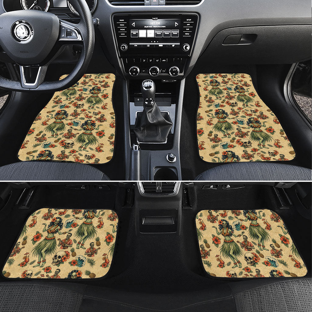 Hawaii Halloween Car Mats Spooky Tropical Hula Zombie