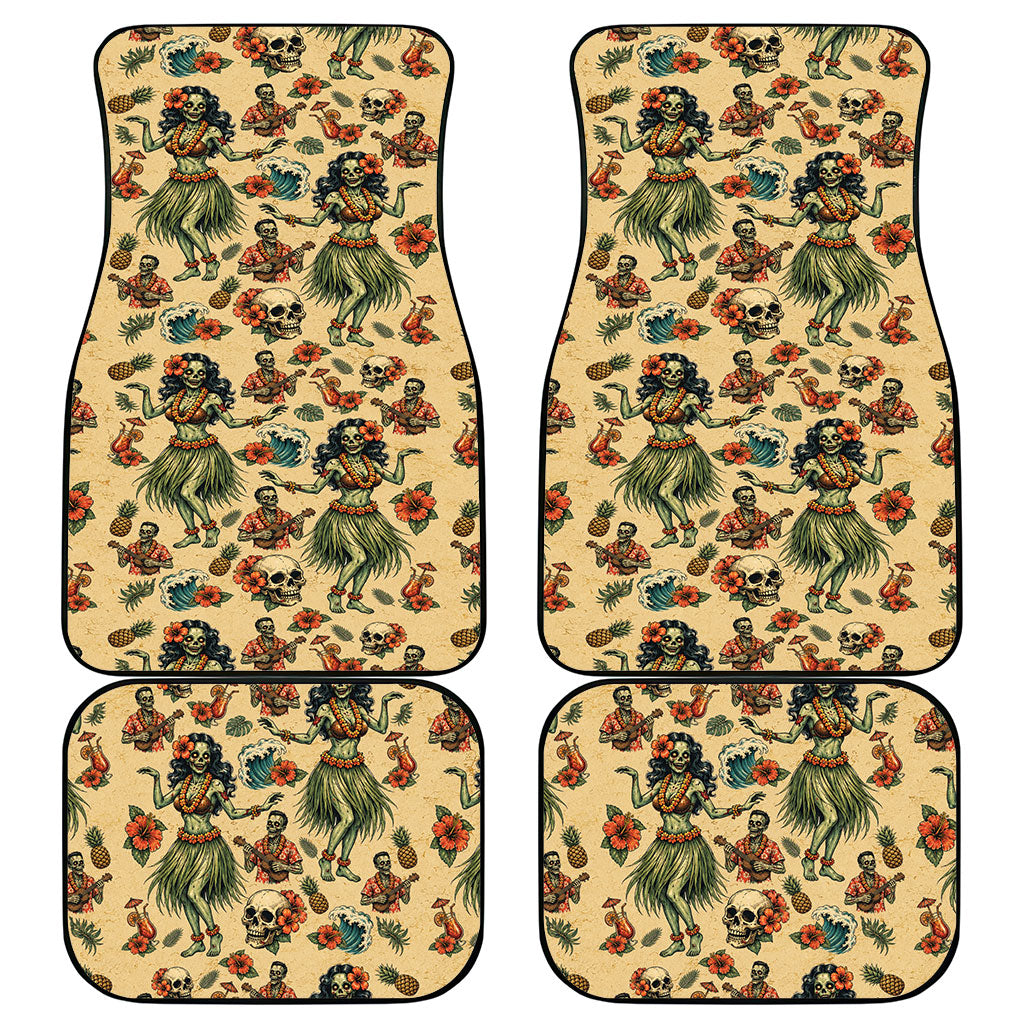Hawaii Halloween Car Mats Spooky Tropical Hula Zombie