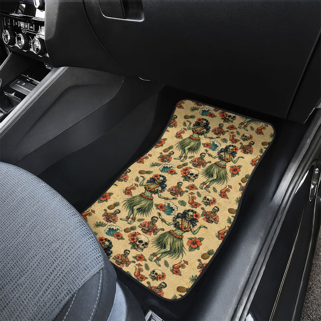 Hawaii Halloween Car Mats Spooky Tropical Hula Zombie