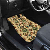Hawaii Halloween Car Mats Spooky Tropical Hula Zombie