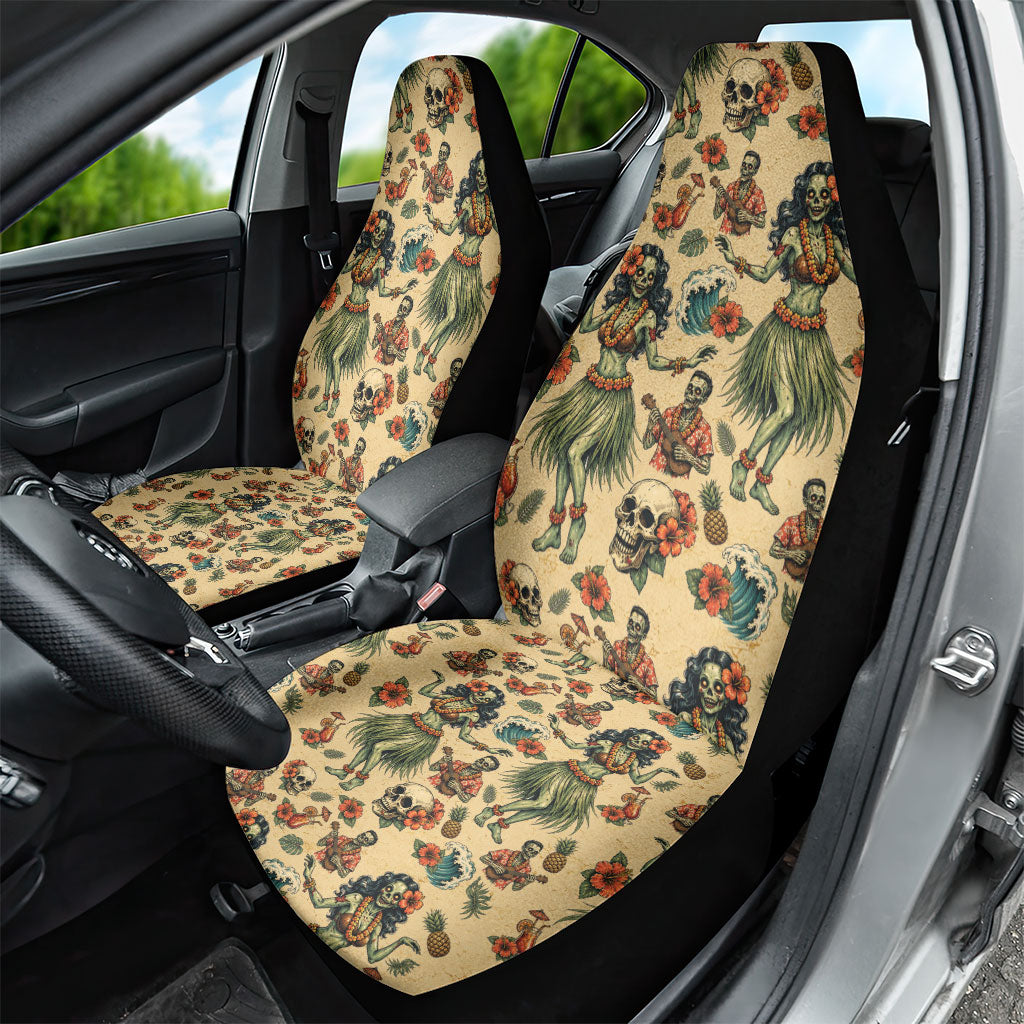 Hawaii Halloween Car Seat Cover Spooky Tropical Hula Zombie