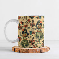 Hawaii Halloween Ceramic Mug Spooky Tropical Hula Zombie