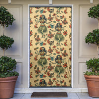 Hawaii Halloween Door Cover Spooky Tropical Hula Zombie