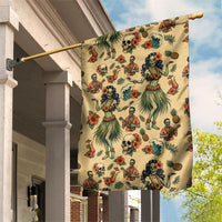 Hawaii Halloween Garden Flag Spooky Tropical Hula Zombie