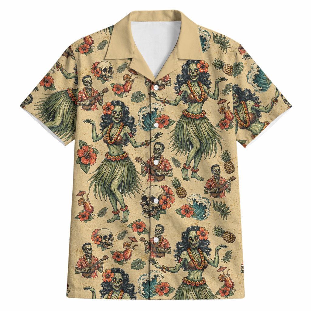 Hawaii Halloween Hawaiian Shirt Spooky Tropical Hula Zombie