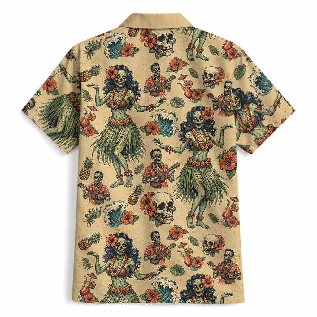 Hawaii Halloween Hawaiian Shirt Spooky Tropical Hula Zombie